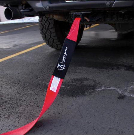 a tow strap attached to a trailer hitch